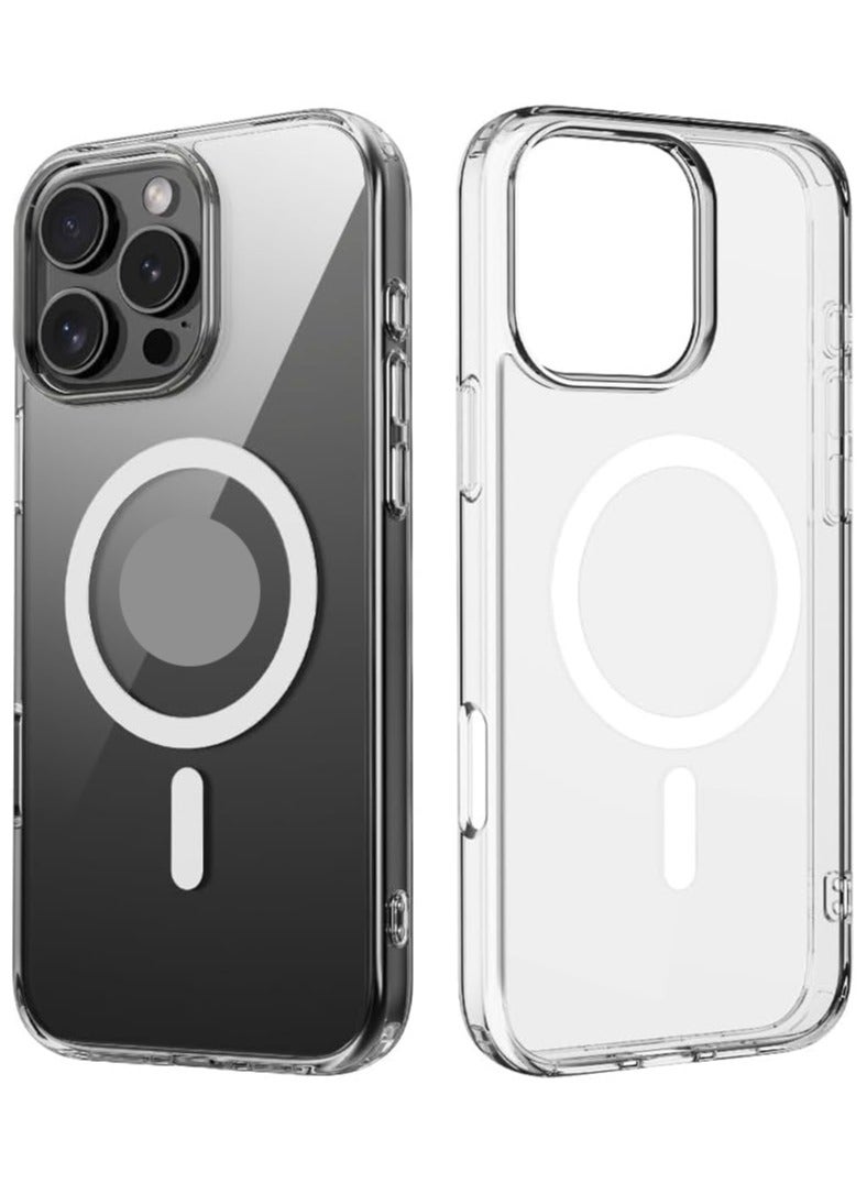 Magnetic Clear Case for iPhone 16 Pro Max - Compatible with MagSafe, Shock Proof, Anti-Yellowing, Premium Quality
