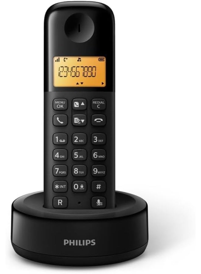 Philips D1601B/63 Cordless Telephone - Black - Image 1