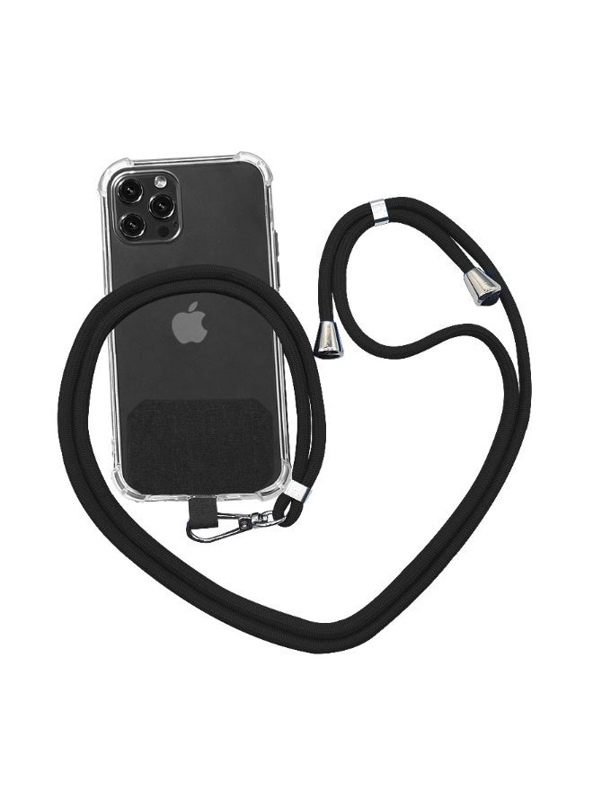 2 Pieces of Phone Lanyard Universal Crossbody Cell Phone Lanyards, Multifunctional Nylon Patch Adjustable Shoulder Neck Strap Compatible with Most Smartphones Grey and Black - Image 3