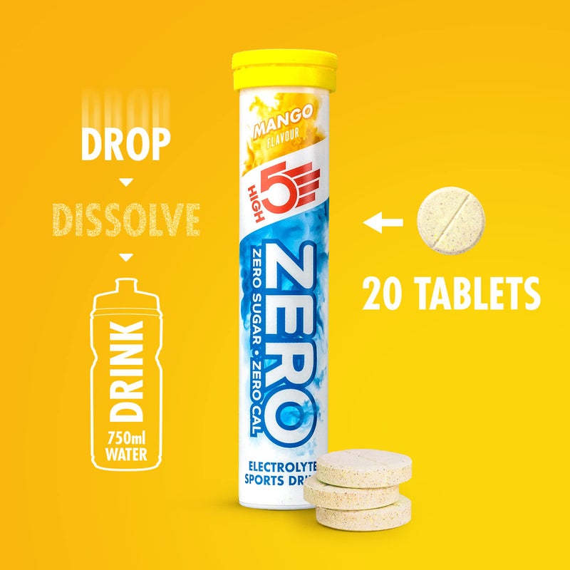 High5 ZERO Electrolyte Tablet - Hydration Tablets Enhanced with Vitamin C - 0 Calories & Sugar Free - Boost Hydration, Performance & Wellness - Mango, 20 Tablets (20x, Pack of 1) - Image 3