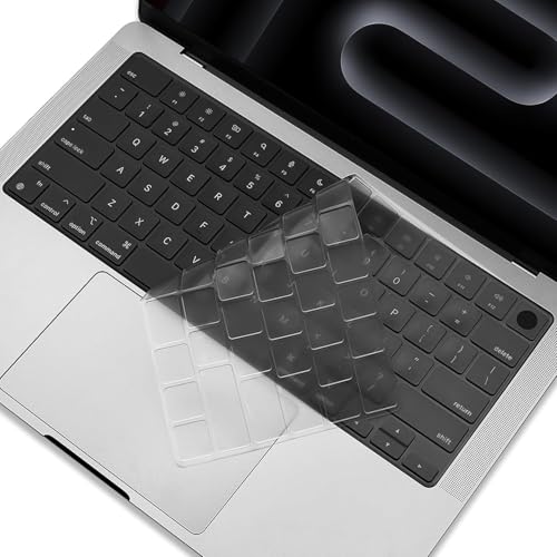 OJOS Keyboard Cover Compatible with MacBook Air 13.6” 15.3” Pro 14” 16” 2025~2021 M4 M3 M2 Pro/Max (A3240 A3241 A3112 A3401 A3185 A3403 A3186 A3113 A3114 A2992 A2918 A2991 A2780 A2681 A2941), Clear - Image 1