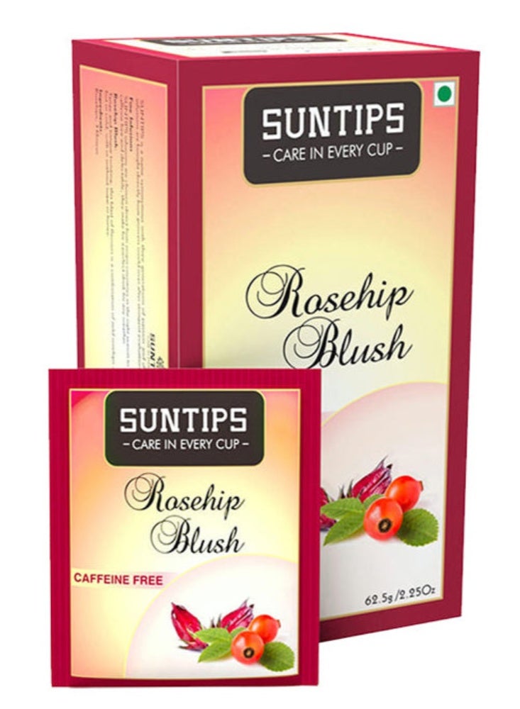 Rosehip Blush Herbal Tea – 25 Tea Bags | Caffeine Free | Rich in Antioxidants & Vitamin C | Refreshing Herbal Infusion