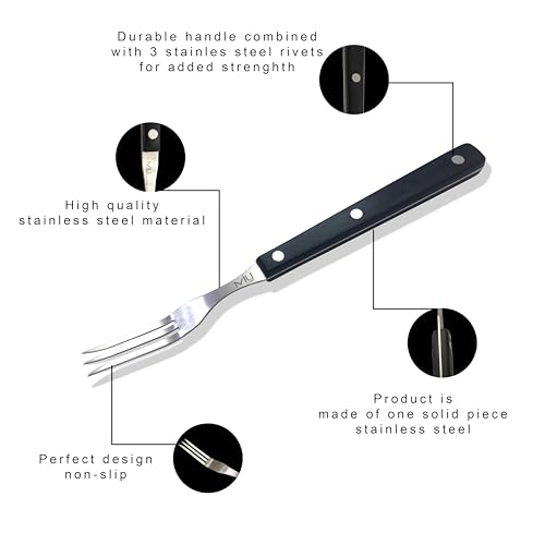 WALLFARM Granny Fork 10" 3-Tine - Pro-Grade Stainless Steel - Heat-Resistant BBQ Meat Fork - Ideal for Serving, Cooking, Turning, Roasting, Shredding, Barbecue - Image 3