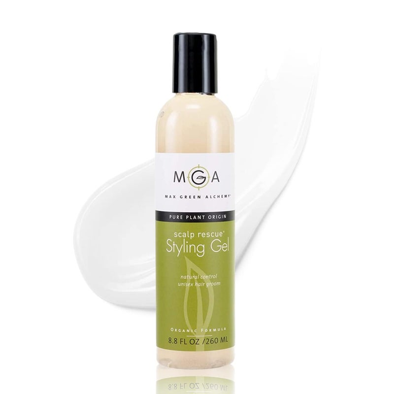 Max Green Alchemy Scalp Rescue Styling Gel, Organic Unisex Formula Controls Frizz and Fly Away Hair, Curly Hair Community Favorite Gives Flexible Natural Hold, Fights Humidity, Alcohol Free & Water Based | 8.8 Fl Oz - Image 1
