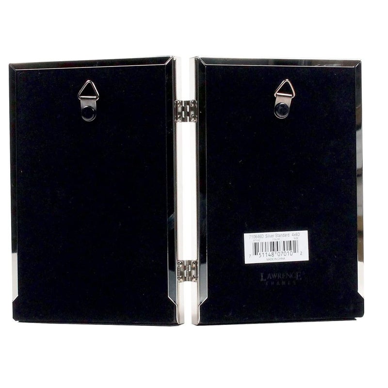 Lawrence Frames 4x6 Hinged Double Silver Standard Metal Picture Frame (710646D) - Image 3