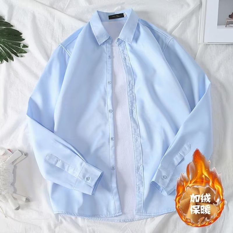 Men'S Thermal Shirt Plaid Fleece-Lined Thickened Shirt Long Sleeve Hong Kong Style Youth Student Casual Jacket - Image 5