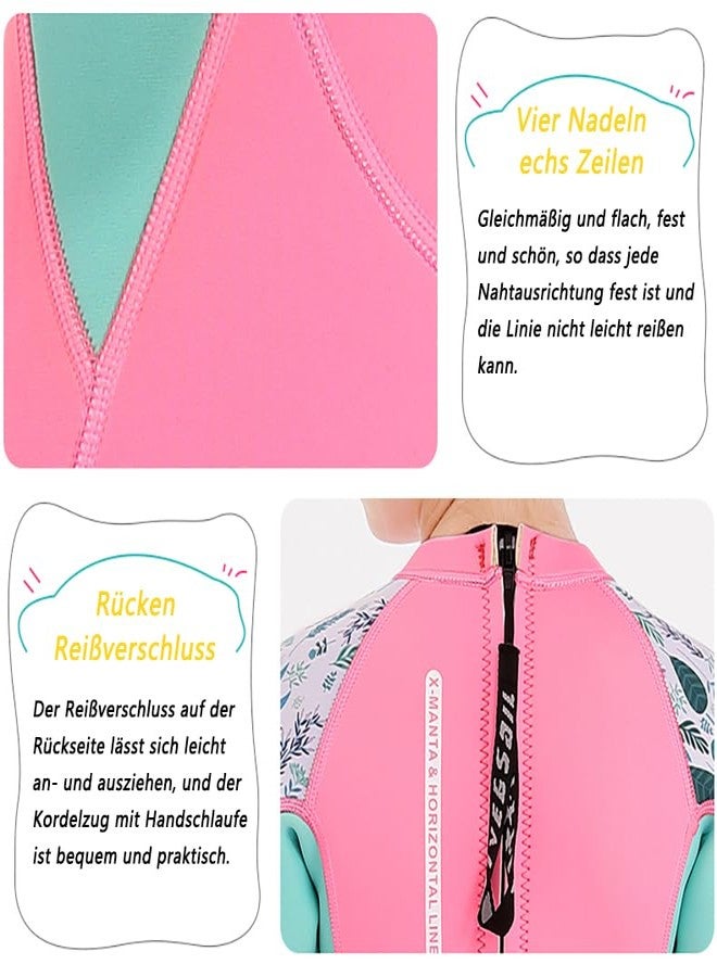 Skyone Kids Girls Boys Wetsuit Full Body Neoprene Thermal Swimsuit 2.5MM for Toddler Youth Children Teen, Long Sleeve Child Scuba Diving Surf Suit One Piece Sun Protection for Water Sports (Girl Pink, M) - Image 5