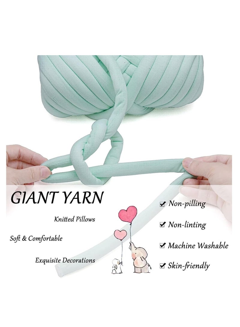 SYOSI Arm Knitting Yarn for Chunky Braided Knot Throw Blanket DIY Soft Extra Cotton Washable, Bulky Giant Yarn for Weave Craft Crochet Sofa Blanket Pillow Pet Bed 3CM W  36Feet L, 1.1LB - Image 2
