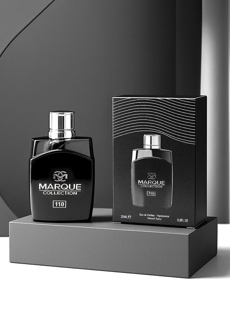 MARQUE COLLECTION Aromatic Perfume for Men – Marque Collection No. 110 | Long Lasting Perfume for Men | Fresh & Sweet Scent | 25ml Eau de Parfum - Image 1