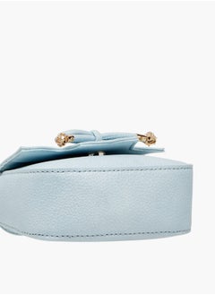 Little Missy Girls Bow Accent Crossbody Bag with Chain Strap and Button Closure  - Image 5