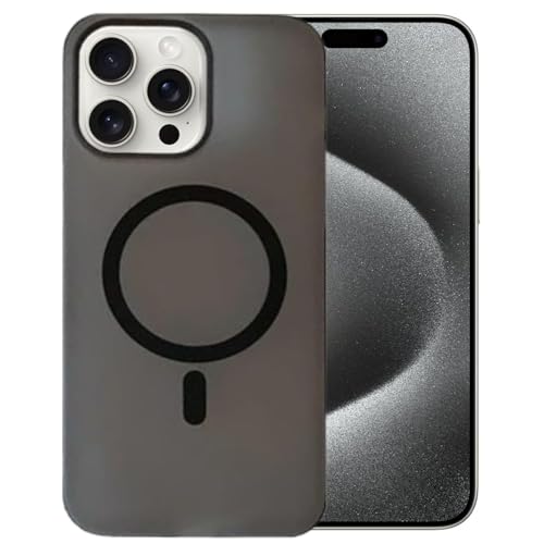 MAGICHUB Luxury Paper Thin Back Case Cover for iPhone 13 Pro | Matte Finish | Compatible with magsafe | (Black) - Image 1