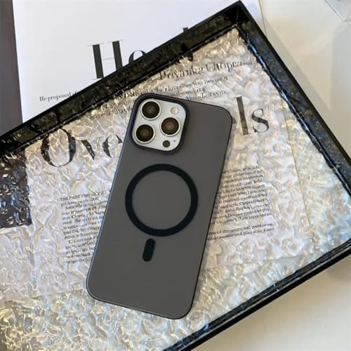 MAGICHUB Luxury Paper Thin Back Case Cover for iPhone 13 Pro | Matte Finish | Compatible with magsafe | (Black) - Image 4