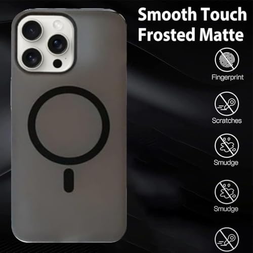 MAGICHUB Luxury Paper Thin Back Case Cover for iPhone 13 Pro | Matte Finish | Compatible with magsafe | (Black) - Image 2