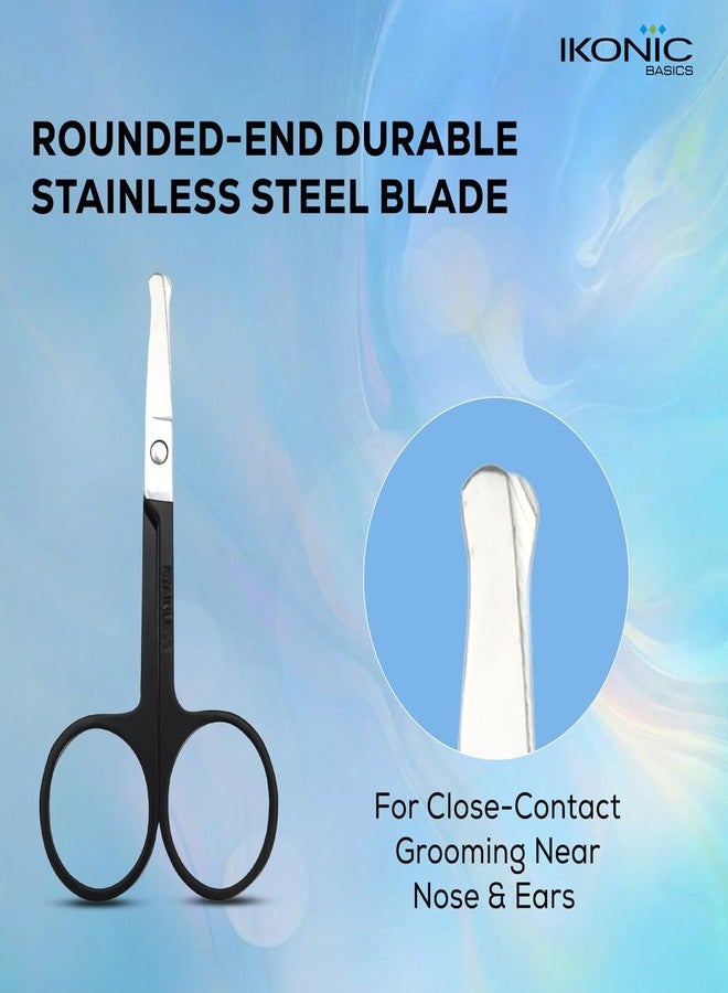 Ikonic IKB-709C Stainless Steel Nose & Ear Hair Trimming Scissors - Rounded Tip, Professional Safe Grooming Tool for Men & Women, Salon, Spa, Beauty Parlour & Personal Use - Image 4
