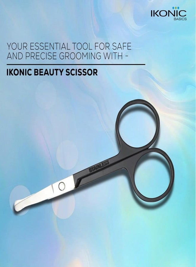 Ikonic IKB-709C Stainless Steel Nose & Ear Hair Trimming Scissors - Rounded Tip, Professional Safe Grooming Tool for Men & Women, Salon, Spa, Beauty Parlour & Personal Use - Image 3