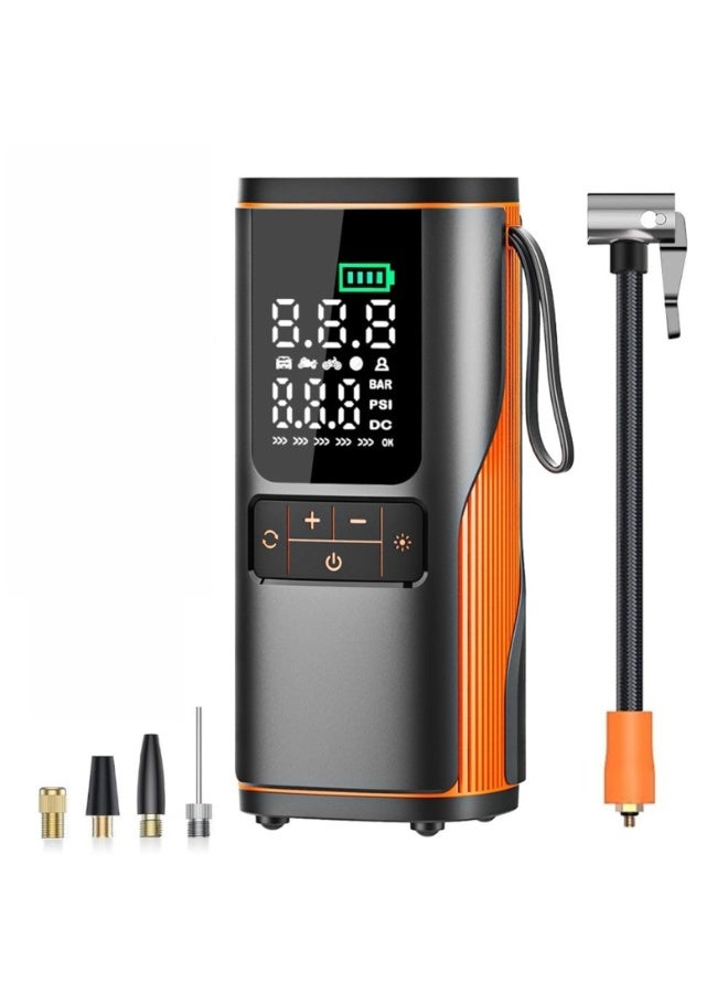 Tire Inflator Portable Air Compressor, 150PSI Car Tire Pump with Real - Time Pressure Display for Cars, Motorcycles, Bicycles, Ball Bikes, Dual - Use Type  MU-008(6000mAh) - Image 1