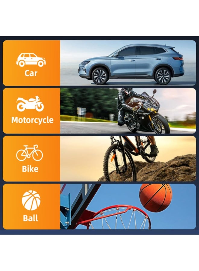 Tire Inflator Portable Air Compressor, 150PSI Car Tire Pump with Real - Time Pressure Display for Cars, Motorcycles, Bicycles, Ball Bikes, Dual - Use Type  MU-008(6000mAh) - Image 3