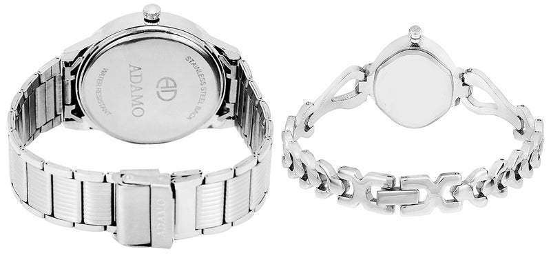 ADAMO Designer Couple Combo Wrist Watch 108-2455SM05 - Image 4