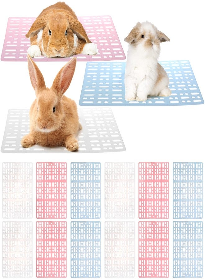 Lyellfe 12 Pack Plastic Rabbit Cage Mat, Durable Rabbit Floor Mat with Snap Joint, Foot Resting Pads for Pet Cats Dogs Bunny, Assorted Colors - Image 1