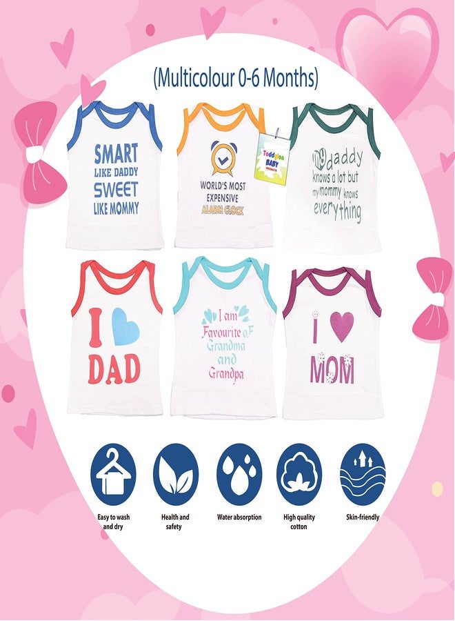 Toddylon Cotton Solid New Born Baby Boy'S And Baby Girl'S Clothes T-Shirt And Nappy Set (0-6 Months) Combo Pack Of 6, Multicolour - Image 3