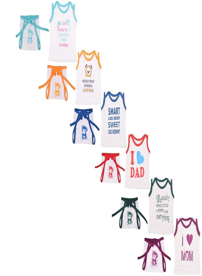 Toddylon Cotton Solid New Born Baby Boy'S And Baby Girl'S Clothes T-Shirt And Nappy Set (0-6 Months) Combo Pack Of 6, Multicolour - Image 1