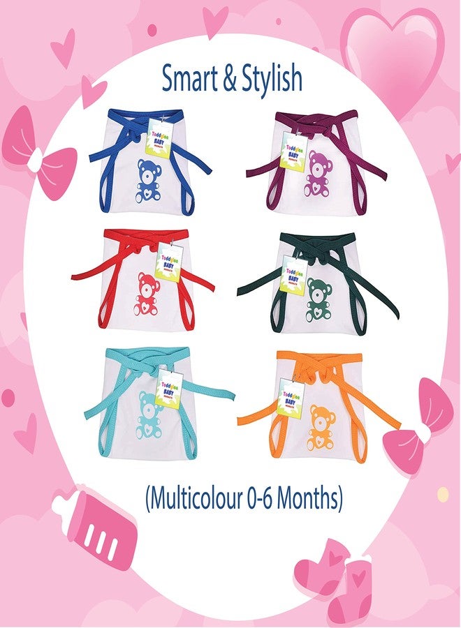 Toddylon Cotton Solid New Born Baby Boy'S And Baby Girl'S Clothes T-Shirt And Nappy Set (0-6 Months) Combo Pack Of 6, Multicolour - Image 4