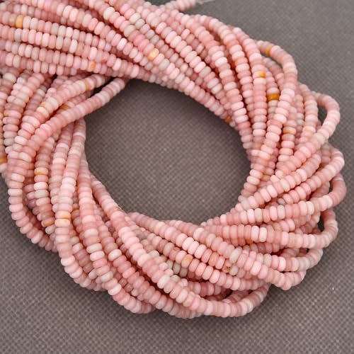 BONNY BOXX 1 Strand (150PCs) Natural 2 * 4mm Pink Opal Rondelle Beads, Natural Abacus Disk Stone Beads Loose Spacer Gemstone for DIY Bracelet Necklace Jewelry Making - Image 2