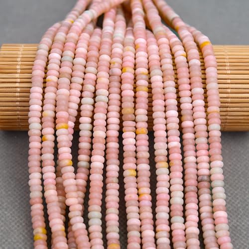 BONNY BOXX 1 Strand (150PCs) Natural 2 * 4mm Pink Opal Rondelle Beads, Natural Abacus Disk Stone Beads Loose Spacer Gemstone for DIY Bracelet Necklace Jewelry Making - Image 3