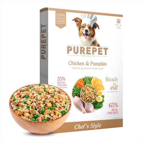 Purepet Fresh Dog Food 300g | Chicken & Pumpkin for Adults & Puppies | High Protein, 65% Real Chicken, 35% Fruits & Veggies | No Preservatives | Ready to Serve | All Breeds | Single Meal Pack - Image 1