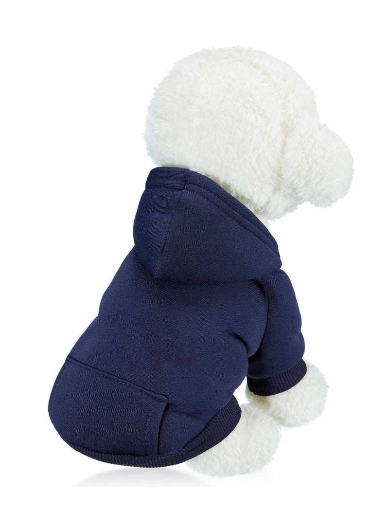 Y&D 2 Pieces Winter Dog Hoodie Warm Small Sweatshirts with Pocket Cotton Coat for Dogs Clothes Puppy Costume (Dark Blue, Wine Red, XL) - Image 5