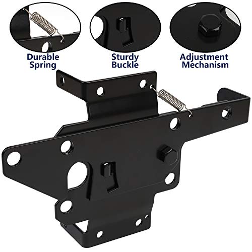 JIAHOO Gate Latches for Wooden Fences Heavy Duty Post Mount Automatic Gravity Lever Spring Self Locking Hardware Wood/Vinyl Fence Gate Lock for Secure Pool/Yard/Garden,Black Finishing,Steel - Image 4