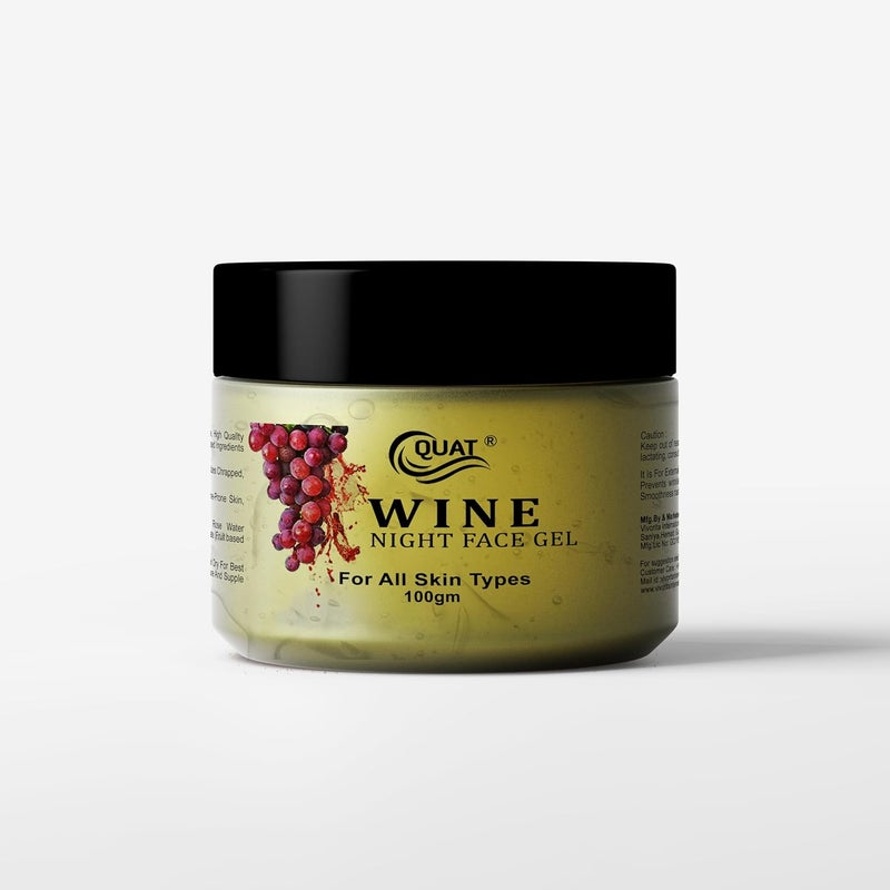 Quat Wine Night Face Gel for Glowing SkinOily SkinWomenMen 100gm New - Image 1