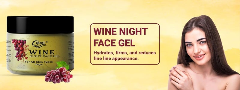 Quat Wine Night Face Gel for Glowing SkinOily SkinWomenMen 100gm New - Image 5