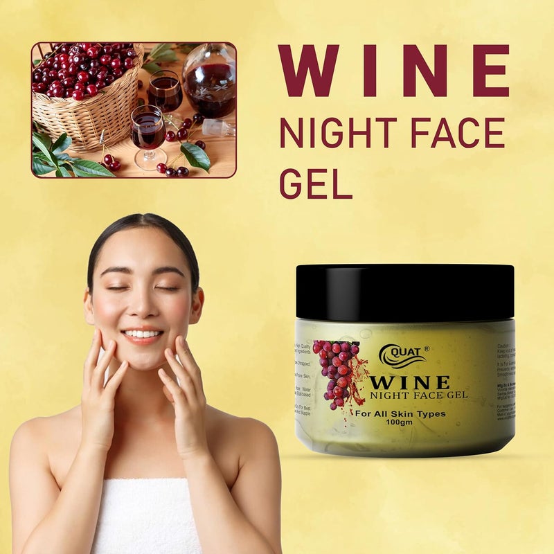 Quat Wine Night Face Gel for Glowing SkinOily SkinWomenMen 100gm New - Image 4