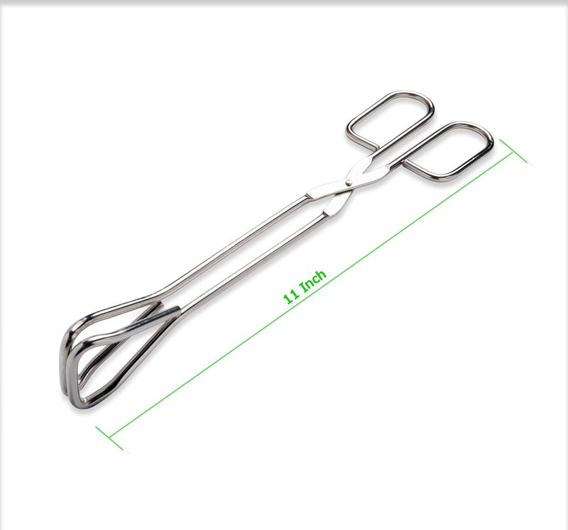 Hiash 11-Inch Heavy Duty Stainless Steel Kitchen Tongs - Comfortable Ergonomic Grip, Scissor Design, Heat Resistant for BBQ and Cooking - Image 2