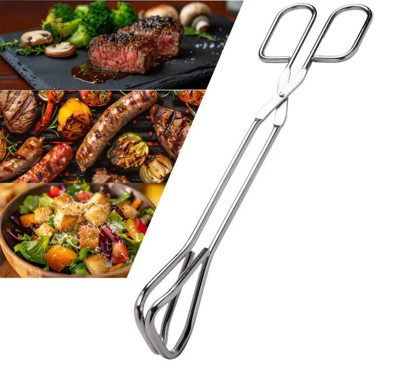 Hiash 11-Inch Heavy Duty Stainless Steel Kitchen Tongs - Comfortable Ergonomic Grip, Scissor Design, Heat Resistant for BBQ and Cooking - Image 5