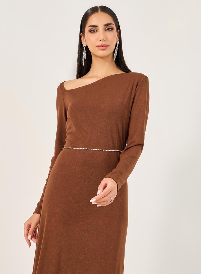 Styli Asymmetric Neckline Dress  - Image 3