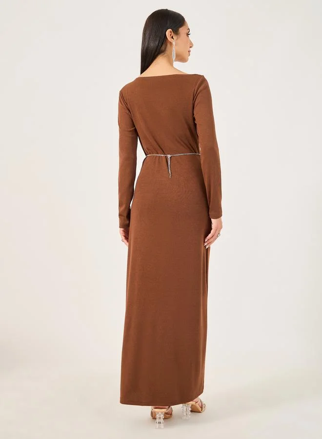 Styli Asymmetric Neckline Dress