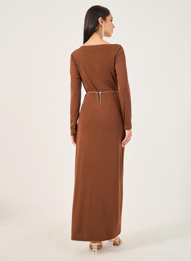 Styli Asymmetric Neckline Dress  - Image 4