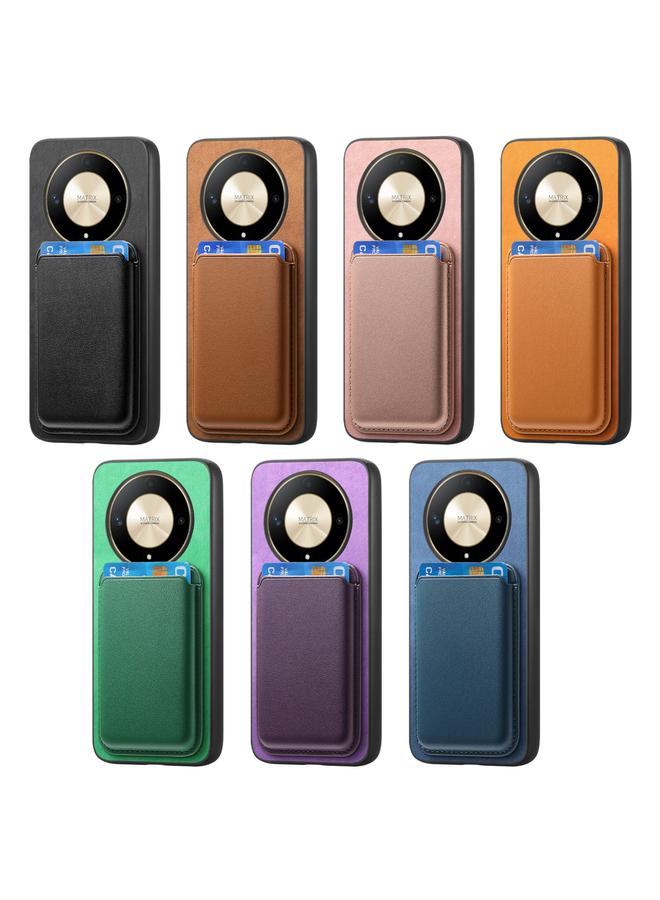 زبون جراب لهاتف Honor X9b / Magic6 Lite 5G Retro Magsafe Card Bag غطاء خلفي من البولي يوريثان - Image 2