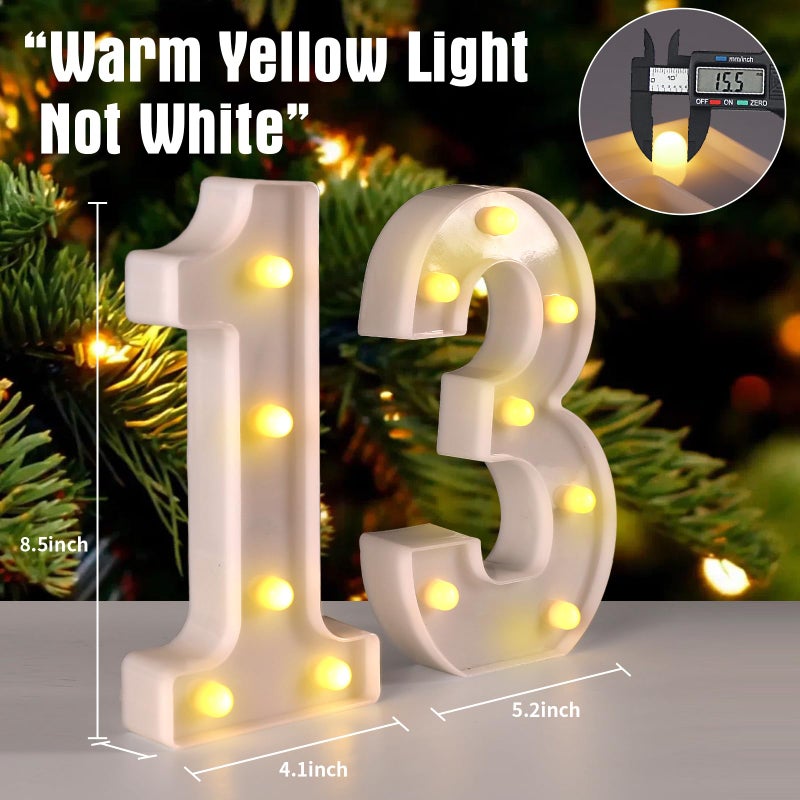 Funsky 13th Birthday Decorations for Girls Boys,13th Birthday Party Decorations for Centerpieces Table,Light Up Numbers 13 Sign for Party Backdrop Wall Decor for 13 Wedding Anniversary Decoration - Image 2