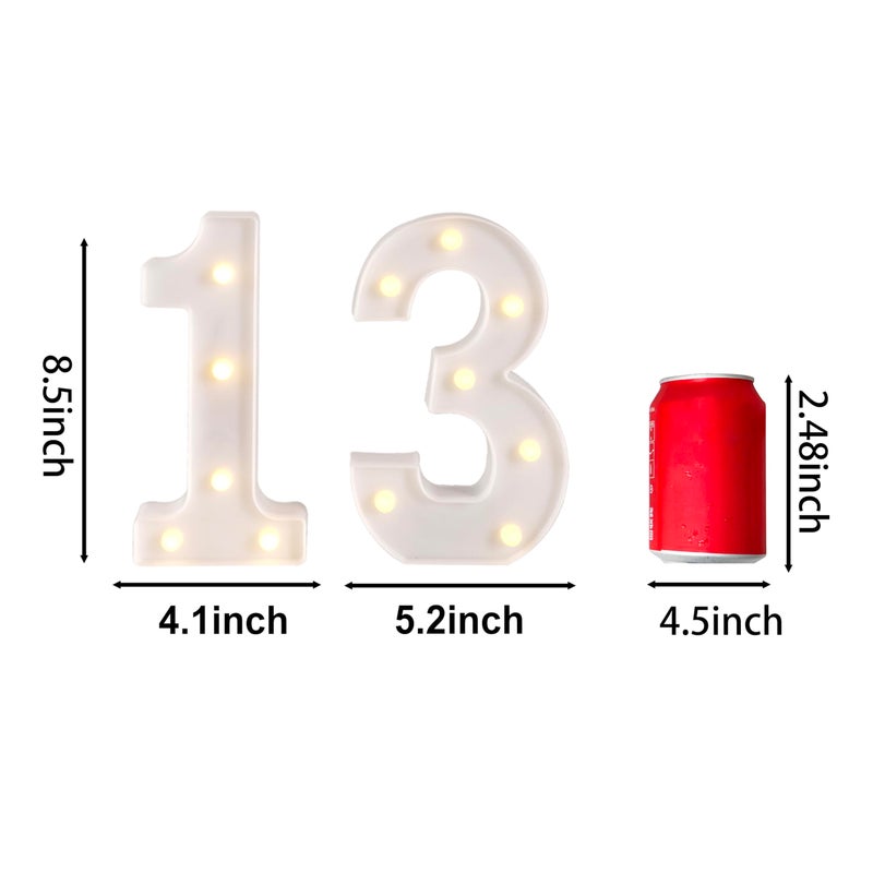 Funsky 13th Birthday Decorations for Girls Boys,13th Birthday Party Decorations for Centerpieces Table,Light Up Numbers 13 Sign for Party Backdrop Wall Decor for 13 Wedding Anniversary Decoration - Image 5