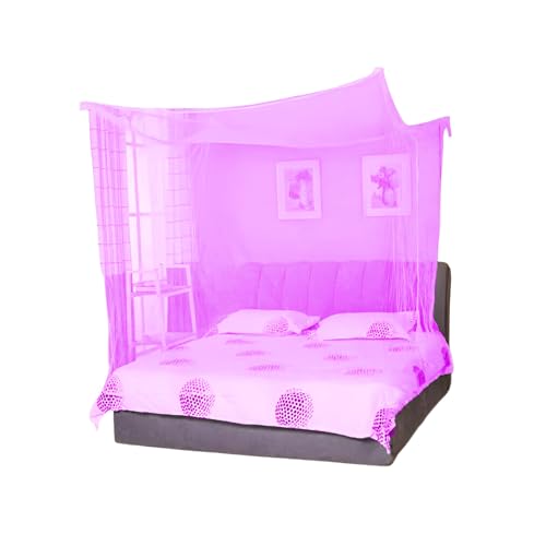 Divayanshi Mosquito Net for King Size Double Bed Polycotton (Pink, 6.5x6.5) - Image 1