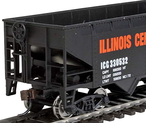 Walthers Trainline Offset Hopper - Ready to Run -- Illinois Central (Orange, Black, White- Large Logo) HO Scale - Image 3