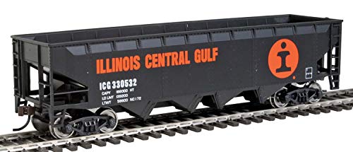 Walthers Trainline Offset Hopper - Ready to Run -- Illinois Central (Orange, Black, White- Large Logo) HO Scale - Image 2
