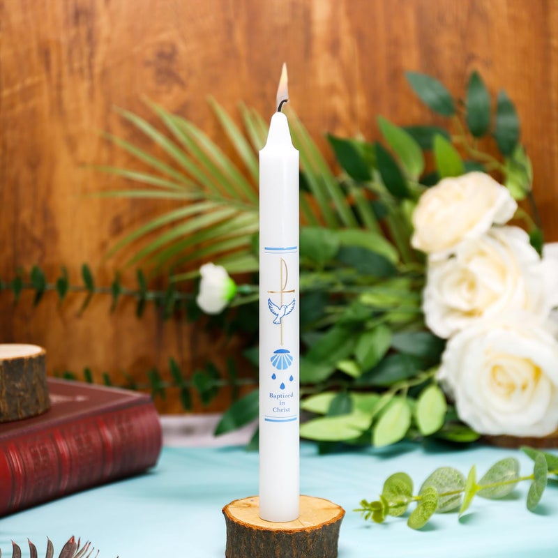 Ohmique Baptism Candle - Baptismal Candles for Boys and Girls, Catholic Baptism Gift - Velas para Bautizo - Velas para Bautizo de NiÃ±o - Image 3