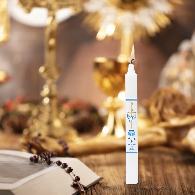 Ohmique Baptism Candle - Baptismal Candles for Boys and Girls, Catholic Baptism Gift - Velas para Bautizo - Velas para Bautizo de NiÃ±o - Image 5