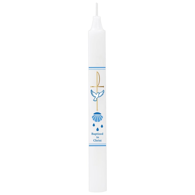 Ohmique Baptism Candle - Baptismal Candles for Boys and Girls, Catholic Baptism Gift - Velas para Bautizo - Velas para Bautizo de NiÃ±o - Image 1