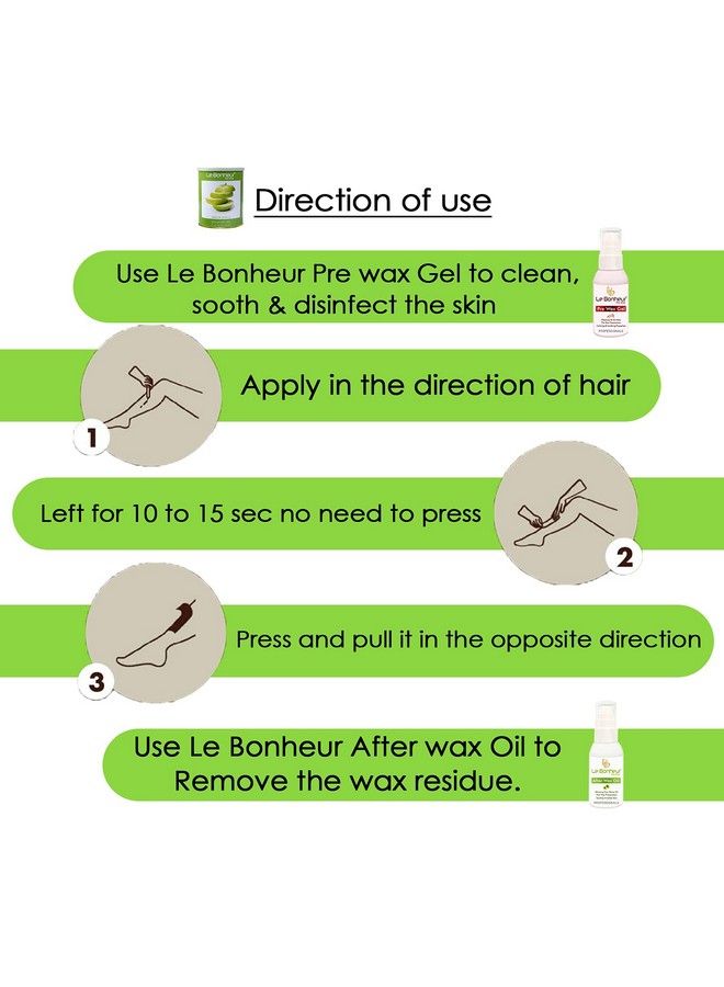 Le Bonheur.. Le Bonheur Green Apple Liposoluble Wax ; Hair Removal Wax For Full Body ; Sensitive Skin ; Sensitive Body Parts ; Skin Delicate Areas ; 800Gm - Image 5