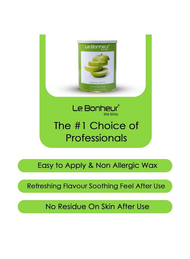 Le Bonheur.. Le Bonheur Green Apple Liposoluble Wax ; Hair Removal Wax For Full Body ; Sensitive Skin ; Sensitive Body Parts ; Skin Delicate Areas ; 800Gm - Image 3
